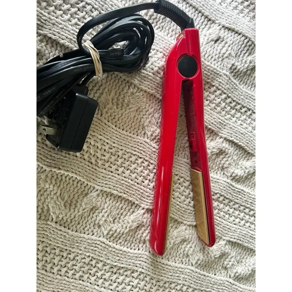 CHI Classic Tourmaline Ceramic 1 Flat Iron Hair Straightener Fire Red